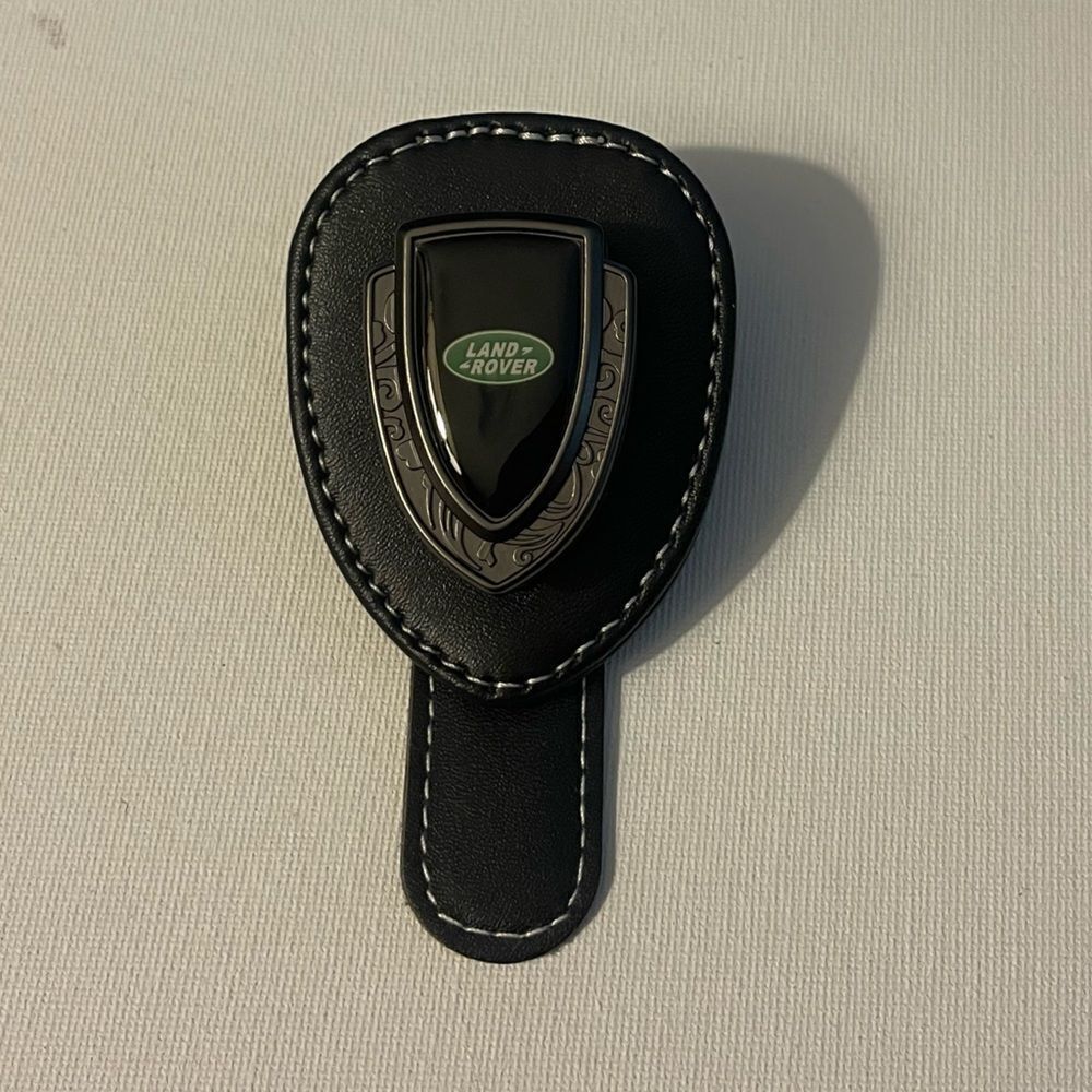 Land Rover Logo Sunglass Holder for Car Black PU Leather NWT